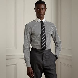 Ralph Lauren Purple Lable Bengal-Stripe Poplin Shirt size 18 in EUC